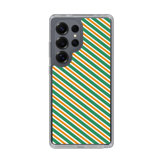 Slim Protection Case［ Small Stripe - Green × Orange ］
