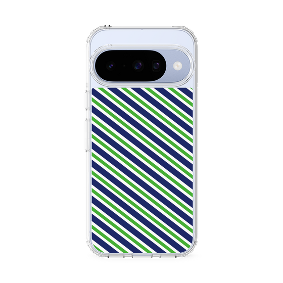 Slim Protection Case［ Small Stripe - Navy × Green ］