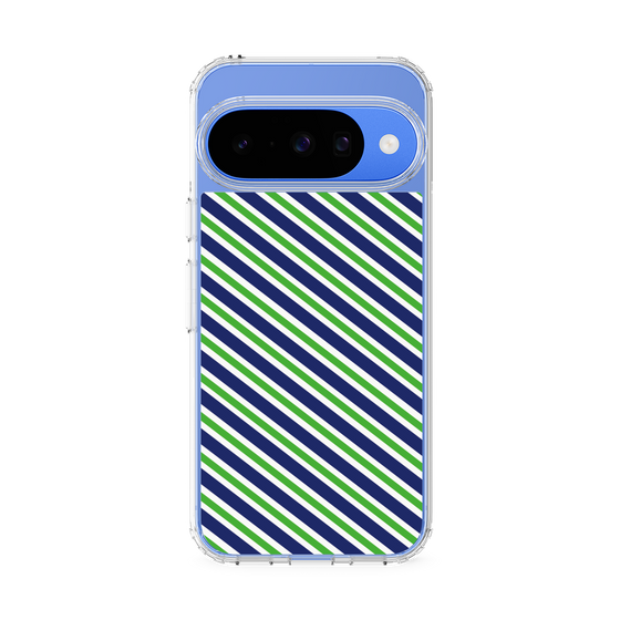 Slim Protection Case［ Small Stripe - Navy × Green ］