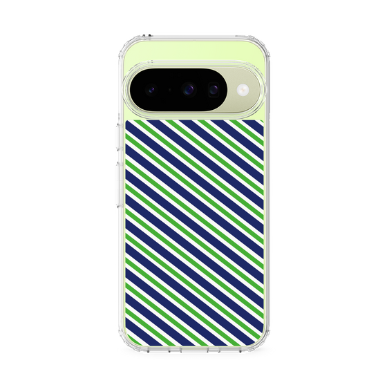 Slim Protection Case［ Small Stripe - Navy × Green ］