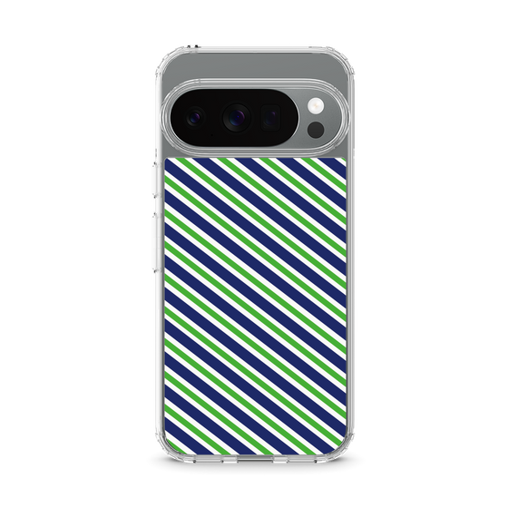 Slim Protection Case［ Small Stripe - Navy × Green ］