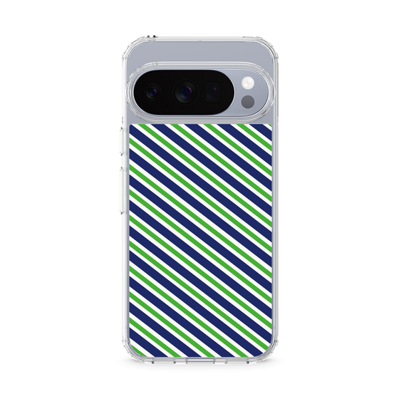 Slim Protection Case［ Small Stripe - Navy × Green ］