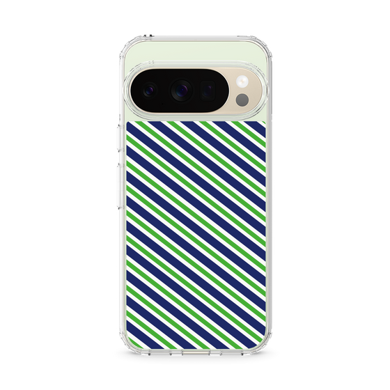 Slim Protection Case［ Small Stripe - Navy × Green ］