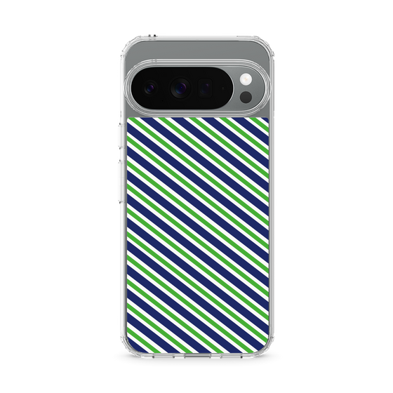 Slim Protection Case［ Small Stripe - Navy × Green ］