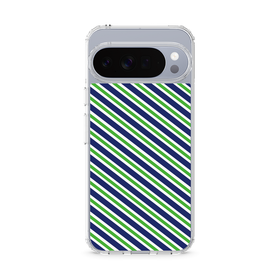 Slim Protection Case［ Small Stripe - Navy × Green ］