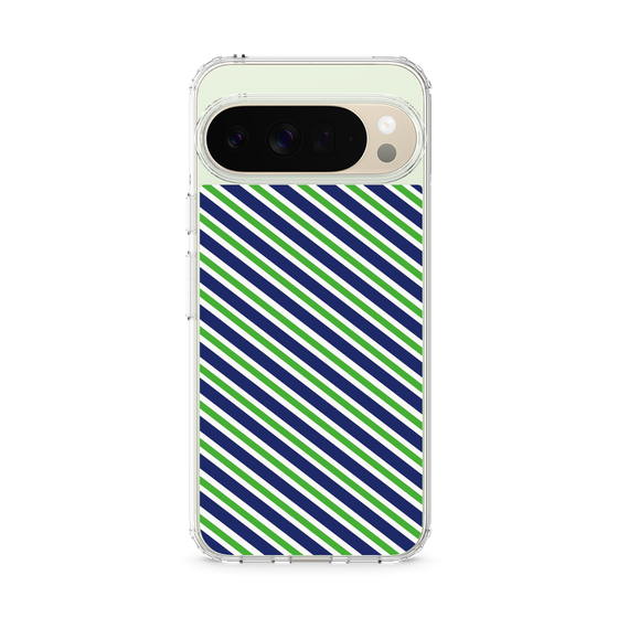 Slim Protection Case［ Small Stripe - Navy × Green ］