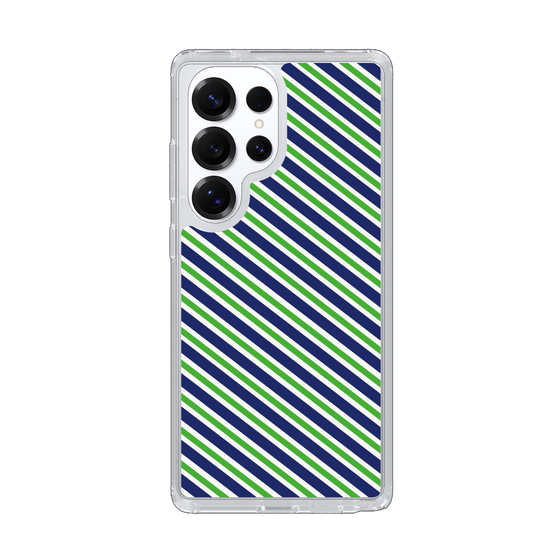 Slim Protection Case［ Small Stripe - Navy × Green ］