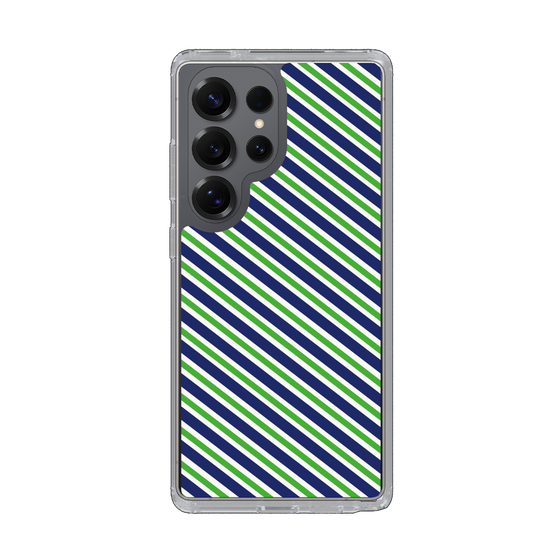 Slim Protection Case［ Small Stripe - Navy × Green ］