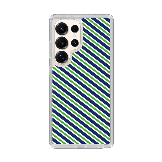 Slim Protection Case［ Small Stripe - Navy × Green ］