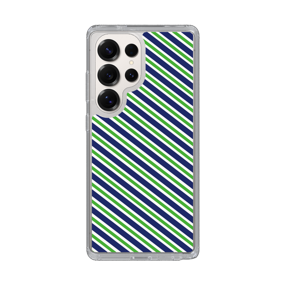 Slim Protection Case［ Small Stripe - Navy × Green ］