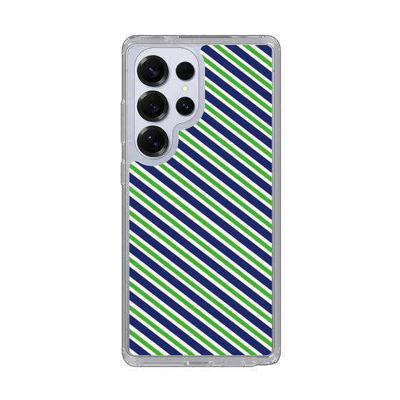 Slim Protection Case［ Small Stripe - Navy × Green ］