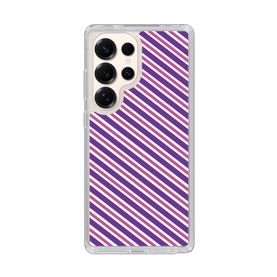 Slim Protection Case［ Small Stripe - Purple × Pink ］