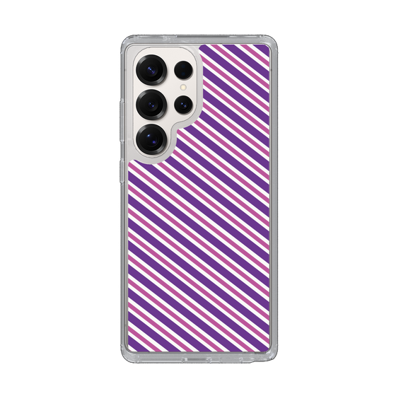 Slim Protection Case［ Small Stripe - Purple × Pink ］