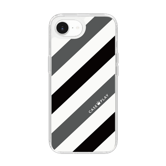 Slim Protection Case［ Big Stripe - Black × Gray ］