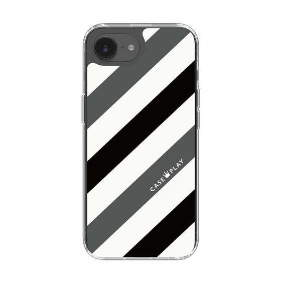 Slim Protection Case［ Big Stripe - Black × Gray ］