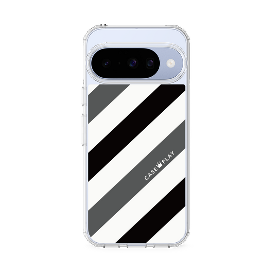 Slim Protection Case［ Big Stripe - Black × Gray ］