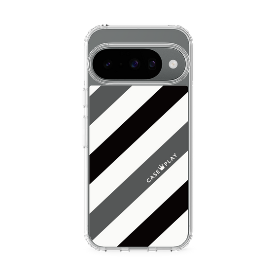 Slim Protection Case［ Big Stripe - Black × Gray ］