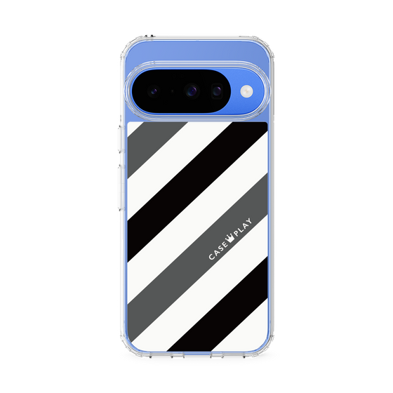 Slim Protection Case［ Big Stripe - Black × Gray ］