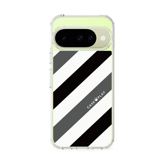 Slim Protection Case［ Big Stripe - Black × Gray ］
