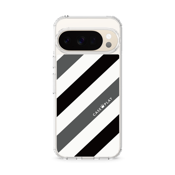 Slim Protection Case［ Big Stripe - Black × Gray ］
