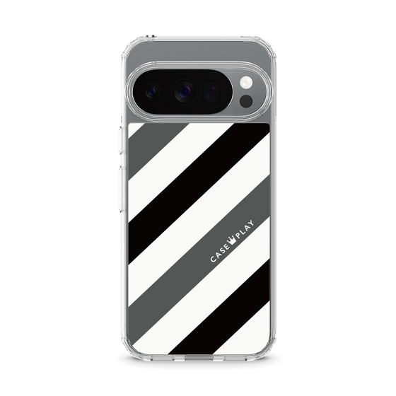 Slim Protection Case［ Big Stripe - Black × Gray ］