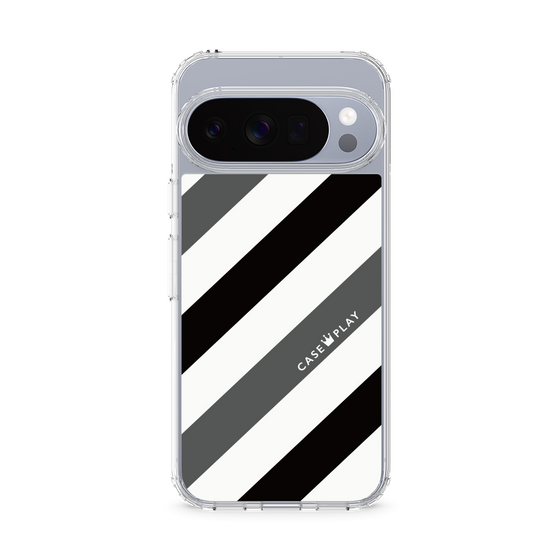 Slim Protection Case［ Big Stripe - Black × Gray ］