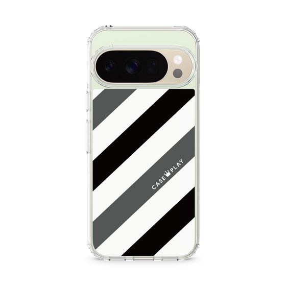 Slim Protection Case［ Big Stripe - Black × Gray ］