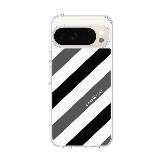 Slim Protection Case［ Big Stripe - Black × Gray ］