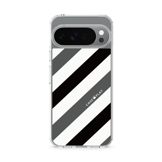 Slim Protection Case［ Big Stripe - Black × Gray ］