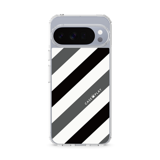 Slim Protection Case［ Big Stripe - Black × Gray ］