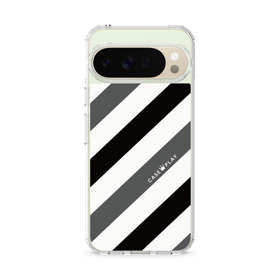 Slim Protection Case［ Big Stripe - Black × Gray ］