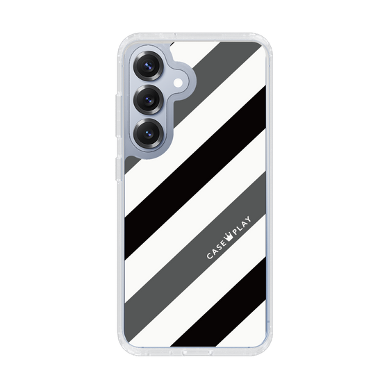 Slim Protection Case［ Big Stripe - Black × Gray ］