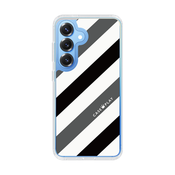 Slim Protection Case［ Big Stripe - Black × Gray ］