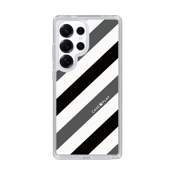 Slim Protection Case［ Big Stripe - Black × Gray ］