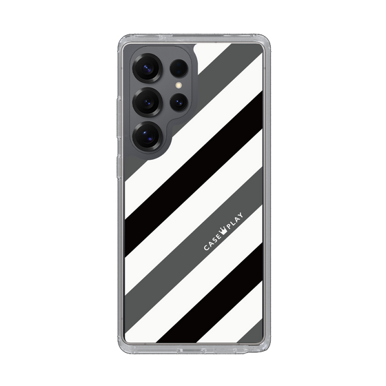 Slim Protection Case［ Big Stripe - Black × Gray ］