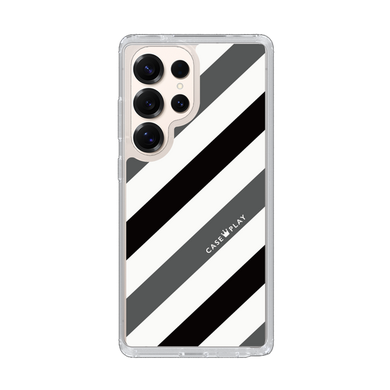Slim Protection Case［ Big Stripe - Black × Gray ］
