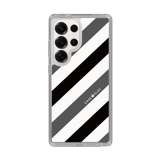 Slim Protection Case［ Big Stripe - Black × Gray ］