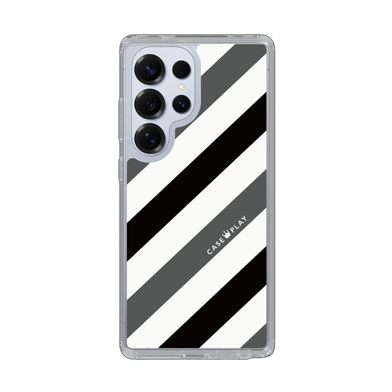 Slim Protection Case［ Big Stripe - Black × Gray ］