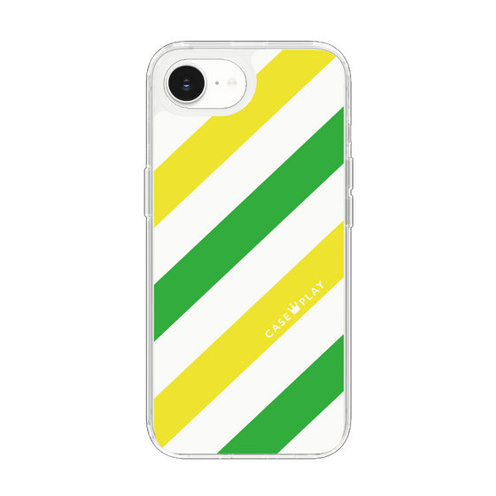 Slim Protection Case［ Big Stripe - Green × Yellow ］