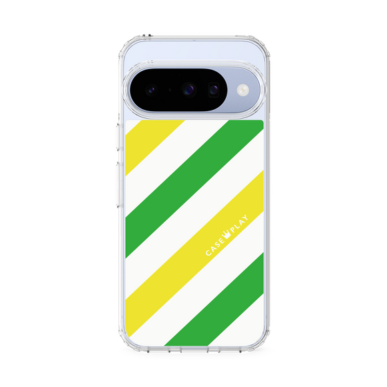 Slim Protection Case［ Big Stripe - Green × Yellow ］