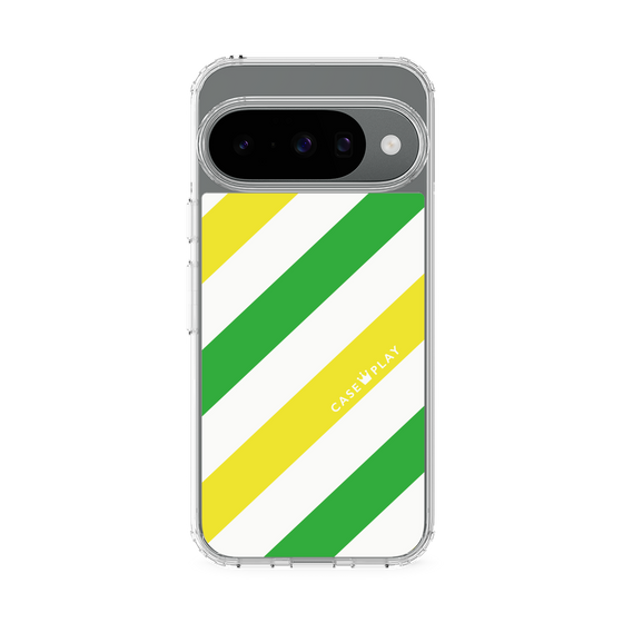 Slim Protection Case［ Big Stripe - Green × Yellow ］