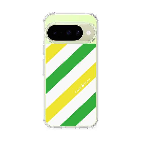 Slim Protection Case［ Big Stripe - Green × Yellow ］