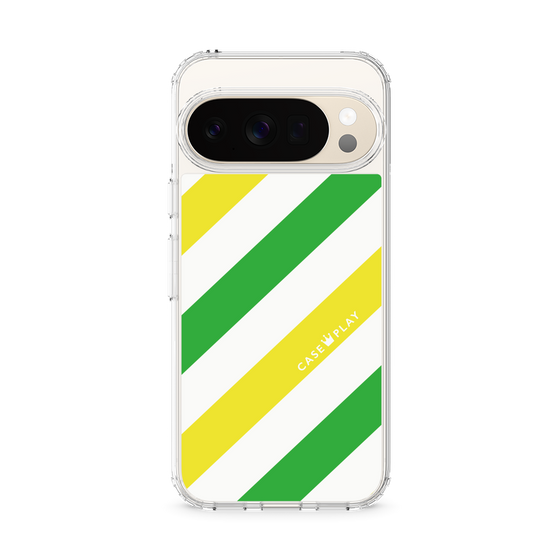 Slim Protection Case［ Big Stripe - Green × Yellow ］