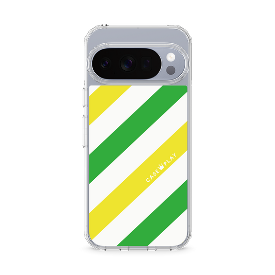 Slim Protection Case［ Big Stripe - Green × Yellow ］