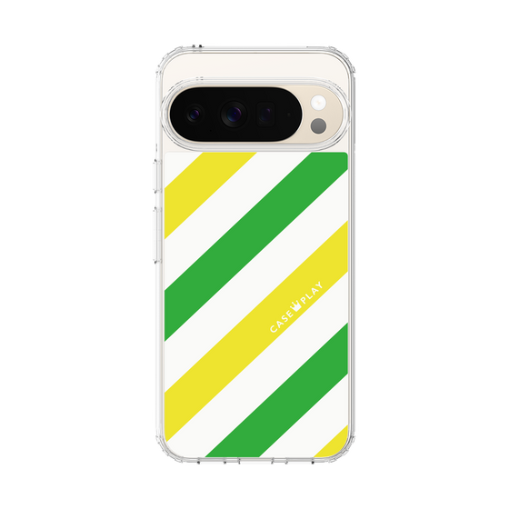 Slim Protection Case［ Big Stripe - Green × Yellow ］
