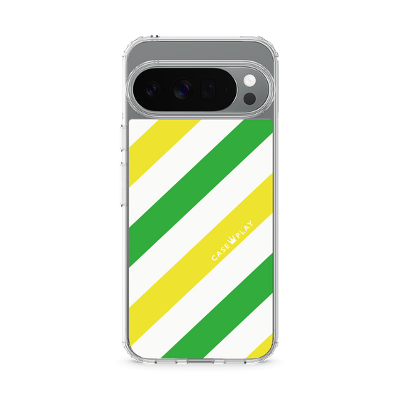 Slim Protection Case［ Big Stripe - Green × Yellow ］