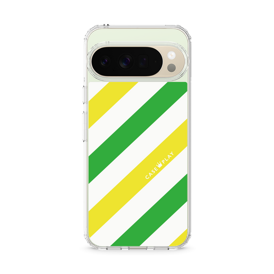 Slim Protection Case［ Big Stripe - Green × Yellow ］