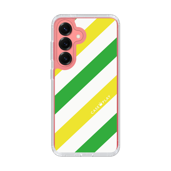 Slim Protection Case［ Big Stripe - Green × Yellow ］