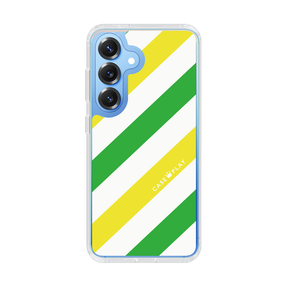 Slim Protection Case［ Big Stripe - Green × Yellow ］