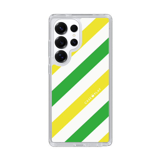 Slim Protection Case［ Big Stripe - Green × Yellow ］